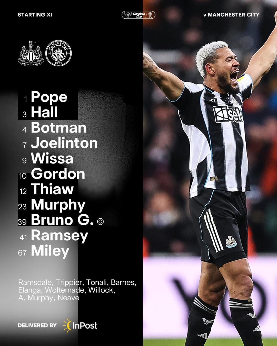 曼城客战纽卡:哈兰德、塞门约、特拉福德首发,维萨出战